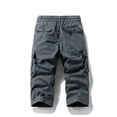 thumbnail image 4 of USNSM Summer Mens Cargo Shorts Outdoor Casual Spring Jogger Shorts Pocket Zipper Elastic Waist Work Pants Midi Shorts Gray XXXL, 4 of 4