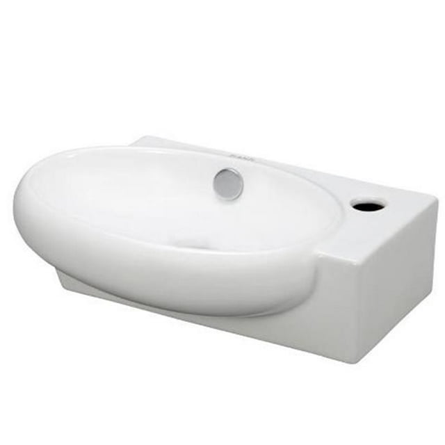 Elanti Porcelain Oval Wall Mounted Left Facing Sink
