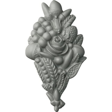 Ekena Millwork 5 3/8"W x 9 3/4"H x 1 3/8"P Fruit Basket Drop Onlay