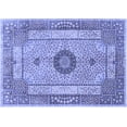 thumbnail image 1 of Ahgly Company Machine Washable Indoor Rectangle Persian Blue Traditional Area Rugs, 5' x 7', 1 of 4