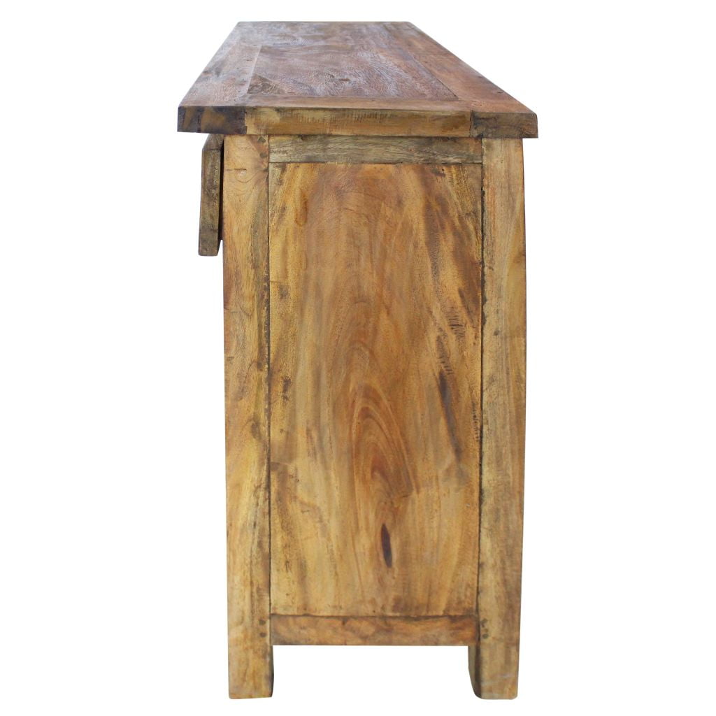 Kepooman Modern Solid Reclaimed Wood End Cabinet Cupboard with 2 Doors & 2 Drawers for Living Room, Brown Kepooman Modern Solid Reclaimed Wood End Cabinet Cupboard with 2 Doors & 2 Drawers for Living Room, Brown