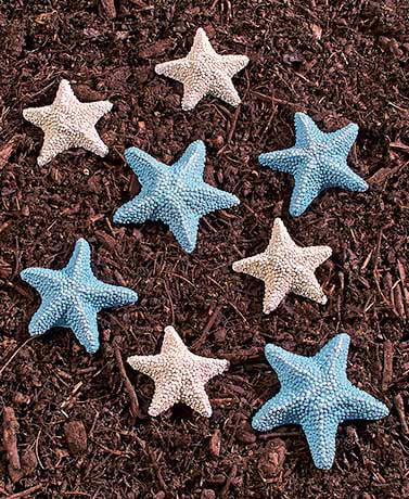 Set 8 Starfish Stones or 2 Pc Mermaid Statue Coastal Outdoor Garden Beach Decor