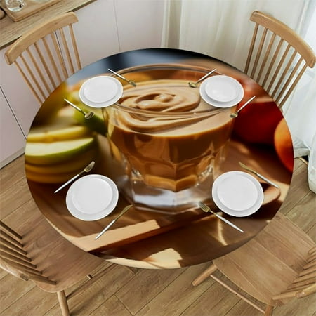 

Orinice Fruit Round Table Cover Stain Resistant Washable Indoor Outdoor Tablecloth Kitchen Dining Wedding Parties Elastic Edge 100% Polyester Fiber 31-35
