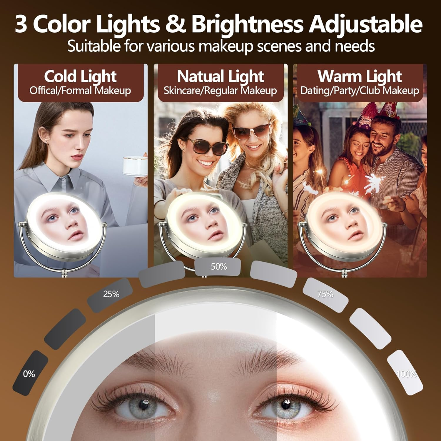 BBeauty Planet 20x Lighted Makeup Mirror Rechargeable 8.6" photo 5
