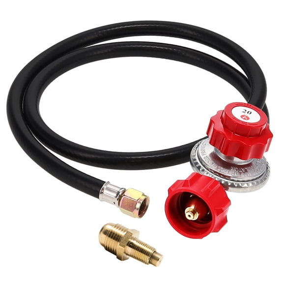 Regulador de propano Gas One de 4 pies de alta presión, 0-20 PSI con manguera