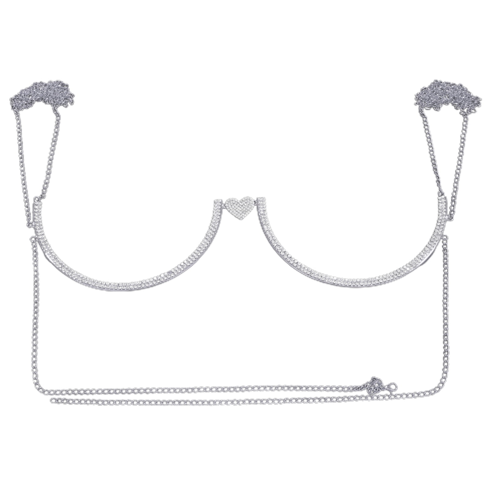 Crystal Rhinestone Bra Chest Bracket Underwear Statement Body Chain  Jewellery