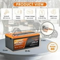 thumbnail image 2 of Enjoybot 36V 100Ah Plus LiFePO4 Lithium Battery with 43.8V 12A Charger, Built-in 200A BMS, 3840Wh, Bluetooth & Low-Temp Protection, Peak Current 1000A for Golf Cart Trolling Motor, 2 of 8