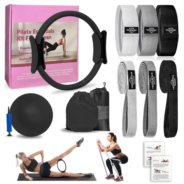 Kit Pilates Essentials DICYWUDI para mujeres hogareñas con 6 bandas