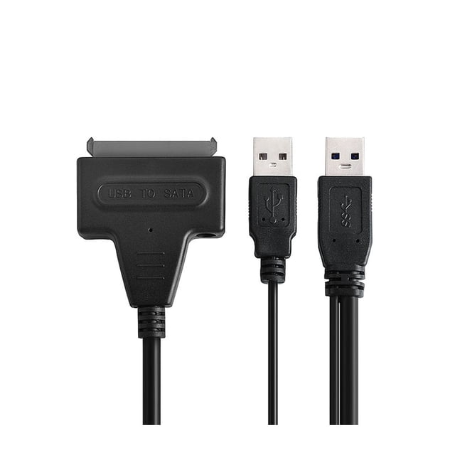 Cable Adaptador de Disco Duro SATA 2.5 a USB Elegate Diseño compacto Dual USB 2.0 a SATA 15 + 7 Pin