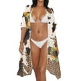 thumbnail image 3 of DISNIMO Leopard Cow Sunflower Print Women's Beach Cover up Kimono Swimsuit Coverup Cardigan Bathing Suit Coverups Summer Casual Loose Bikini Cover Up, 3 of 6