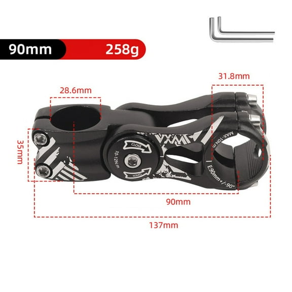 CENL Adjustable Bike Stem 31.8MM 85 Degree Stem Riser 90-145MM CNC Aluminum Alloy