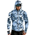 thumbnail image 2 of Mens UPF 50+ Sun Protection Hoodie Full Zip Up Lightweight UV Jacket Long Sleeve Camo Sun Shirt Running Fishing Hiking Outdoor, 2 of 8