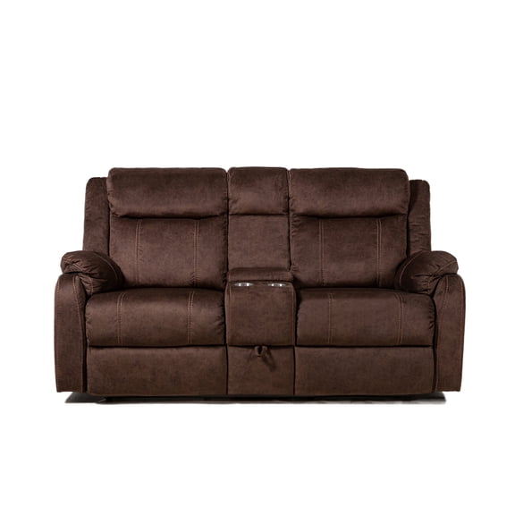 Global Furniture USA Console Reclining Loveseat with Storage Drawer