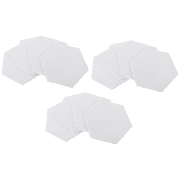 OULII 12 Pcs Self Adhesive Hexagon Bulletin Board Tiles for Office Use in White