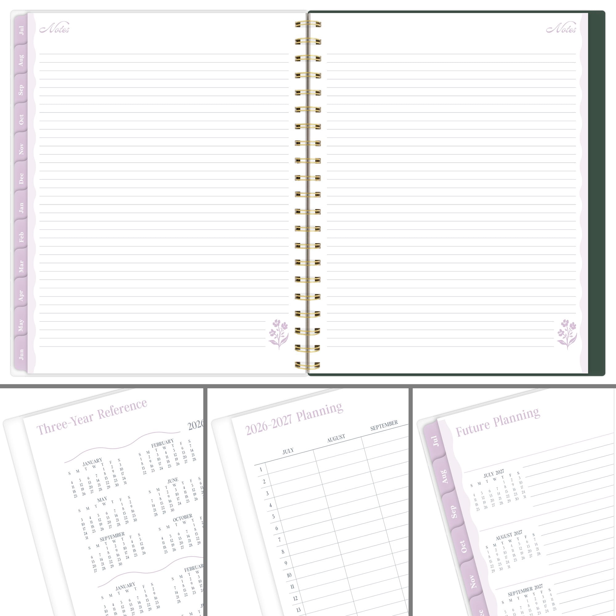 Cherrywood Lane for Mead Cambridge Academic 2026-2027 Weekly Monthly Planner