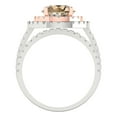 thumbnail image 4 of 2.68 ct Brilliant Round Cut Yellow Moissanite 18K White/Rose Gold Halo Solitaire with Accents Engagement Bridal Wedding Ring Band Set size 8.5, 4 of 7