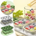 thumbnail image 1 of Máquina de cubitos de hielo de 6 agujeros con tapa - molde de silicona de liberación fácil para frigorífico - Bandeja de hielo sin BPA de grado alimentario - Caja redonda para cubitos de hielo, 1 of 9