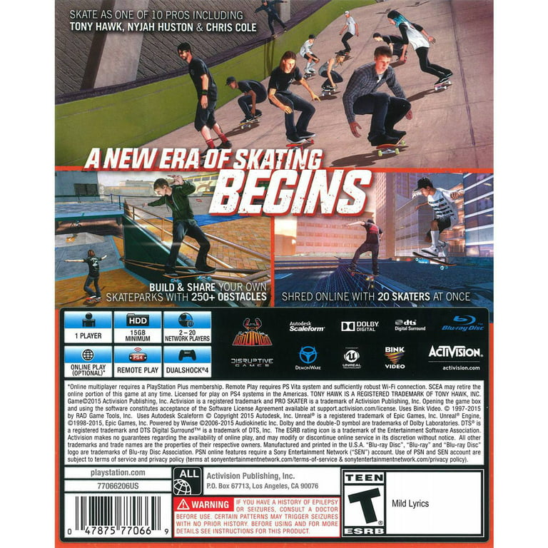 Tony Hawk's: Pro Skater 1 + 2 - PlayStation 4