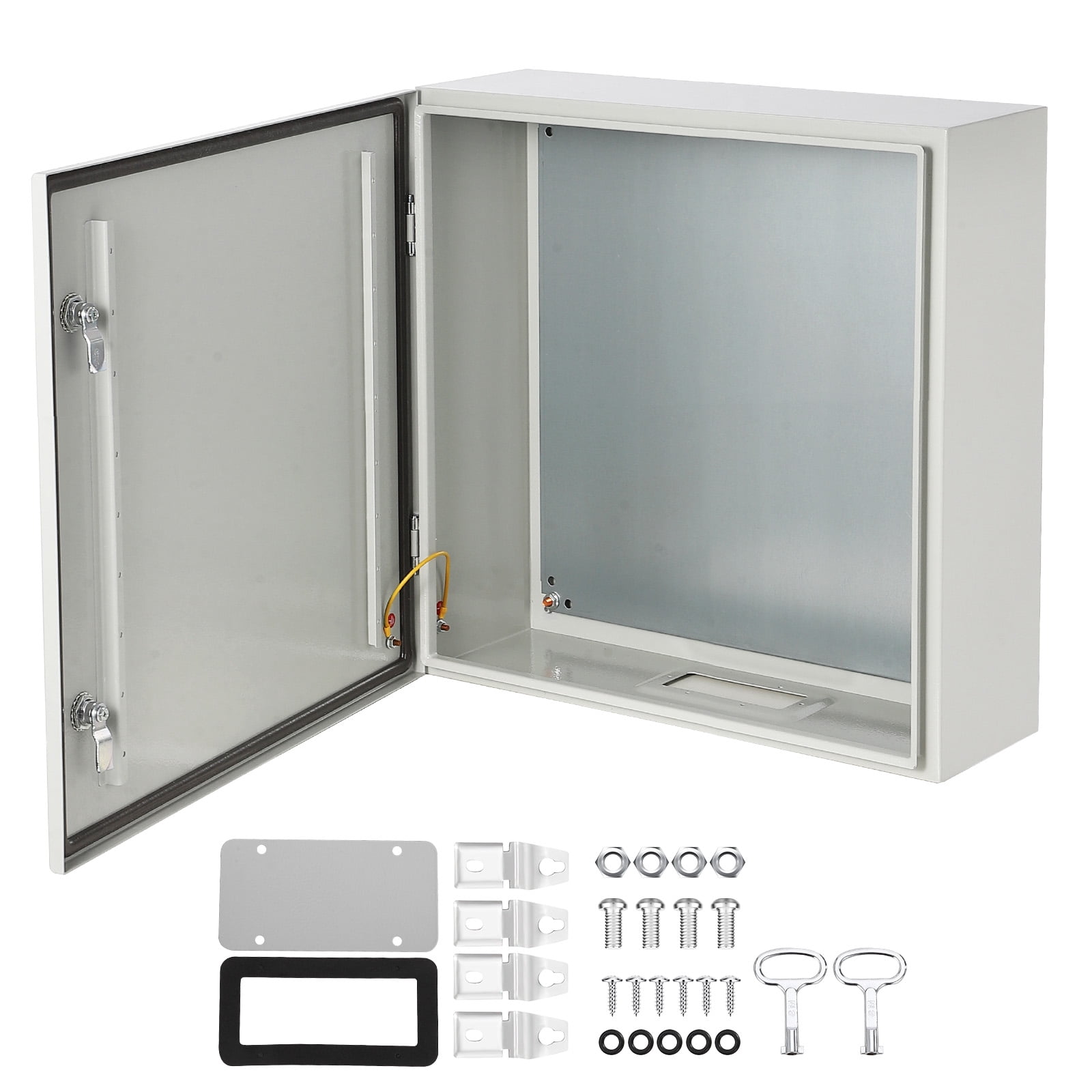 Accreate Steel Electrical Junction Box, NEMA Electrical Enclosure Box, Indoor&Outdoor Wall Mounted Waterproof&Dustproof Metal Box with Safety Locks and Mounting Plates