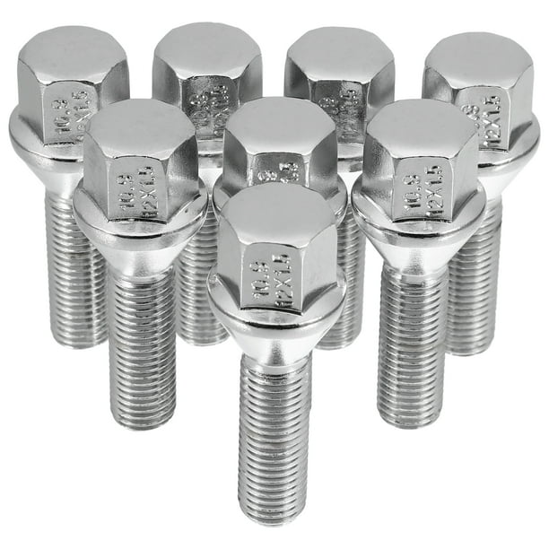 Pernos de rueda M12 x 1,5 Pernos de rueda cónicos Tuercas Pernos de rueda cromados Juego de 8 piezas