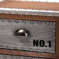thumbnail image 5 of Baxton Studio Avere 4-Drawer Rolling Accent Storage Cabinet, Silver/Golden Oak, 5 of 5