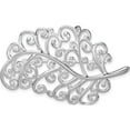 thumbnail image 1 of Sterling Silver Rhodium-Plated Filigree Leaf Pin Brooch (27 X 59) Made In Thailand qp153, 1 of 5