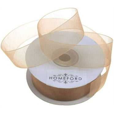 Sheer Organza Ribbon, 7/8-inch, 25-yard, Toffee