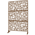 thumbnail image 5 of Tcbosik 76"H x 48"W Metal Privacy Screen, Freestanding Privacy Fence for Outdoor, Balcony, Deck, Patio, Garden, Backyard, Brown, 5 of 8