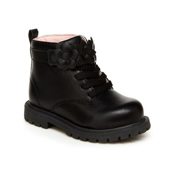 Carters Girls Daffodil Faux Leather Ankle Boots Black 7 Medium (B,M) Toddler