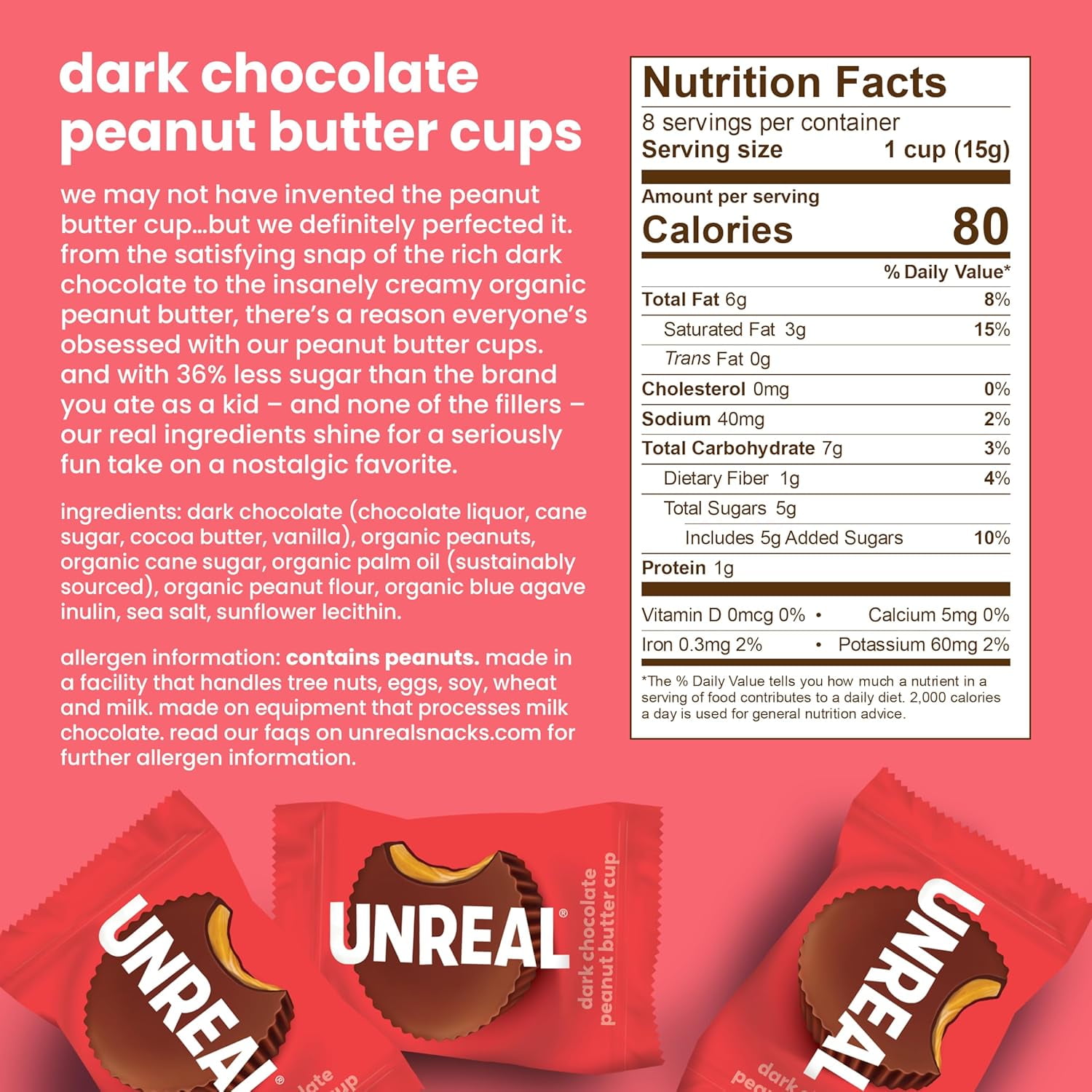 UNREAL Chocolate 6-Bag Variety Pack – Less Sugar, Non-GMO, Mixed Flavor