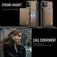 thumbnail image 3 of For iPhone 11 Compatible with Magsafe 2 in 1 Detachable Wallet Case with Card Holder,Women Men,Magnetic PU Leather RFID Blocking Flip Kickstand Credit Card Slots Phone Case,Brown, 3 of 12