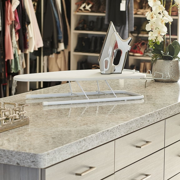 Household Essentials Portable Lightweight Tabletop Ironing Board with Retractable Iron Rest and 5mm Foam Pad