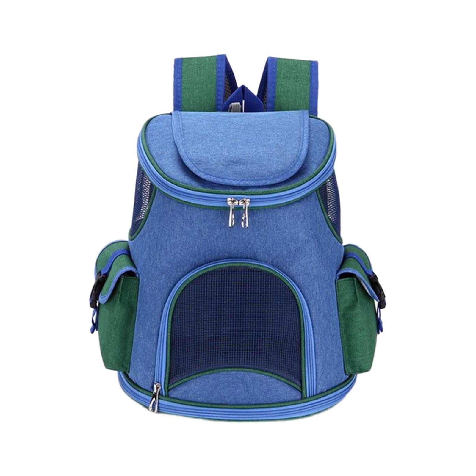 Bvdfgk Pet Carrier Backpack Adjustable Strap 2 Side Bags Carrying Bags Dog Carriers Pet Dark Blue 14lb