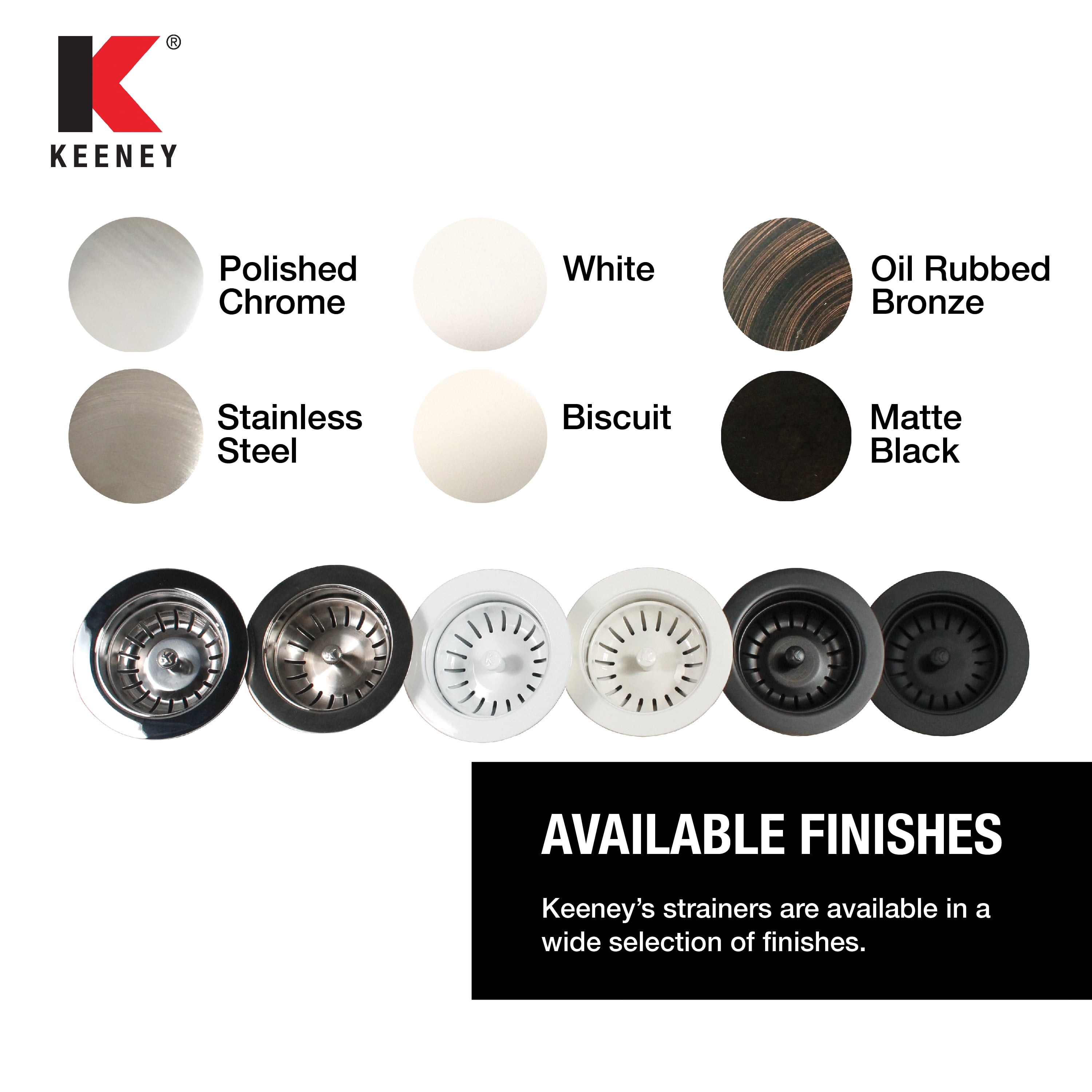 Keeney K1439PC Heavy Duty Kitchen Sink Strainer with Power Ball Basket, Chrome