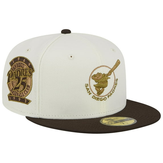 Men's New Era White/Brown San Diego Padres 25th Team Anniversary 59FIFTY Fitted Hat