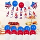 thumbnail image 3 of Decoraciones patrióticas, globos de látex azules, rojos y blancos, banderines, guirnaldas conmemorativas C Bandera enana C, 3 of 7