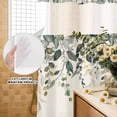 thumbnail image 3 of No Hook Shower Curtain, Green Eucalyptus Shower Curtains for Bathroom with See Through Top Window, Farmhouse Weeping Leaves on Linen Waterproof & Washable Bath Curtain 66"x72", 3 of 9