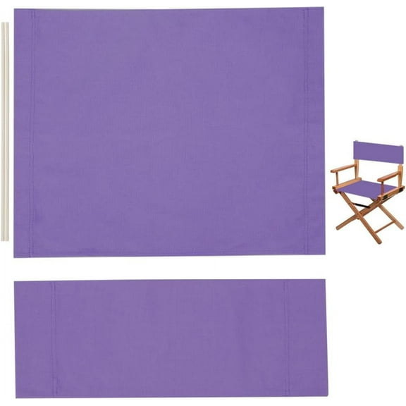1 Set Director Chair Canvas Replacement Kit 21x8-16 Inch Directors Chairs Medium Purple Seat Back Cloth Covers with Wood Stick for Home Indoor Outdoor Patio Garden