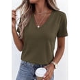 thumbnail image 5 of FreshPretty V Neck T Shirts for Women Summer Tops Spring Short Sleeve Dressy Casual Blouses Basic Tees Fashion Clothing, 5 of 7