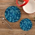 thumbnail image 2 of FREEAMG Blue Christmas Snowflake Pot Holder Trivets Set of 2, Heat Resistant Cotton Rope Round Trivets for Hot Dishes, Bowl,Teapot, Hot Pot and Pans, 2 of 7