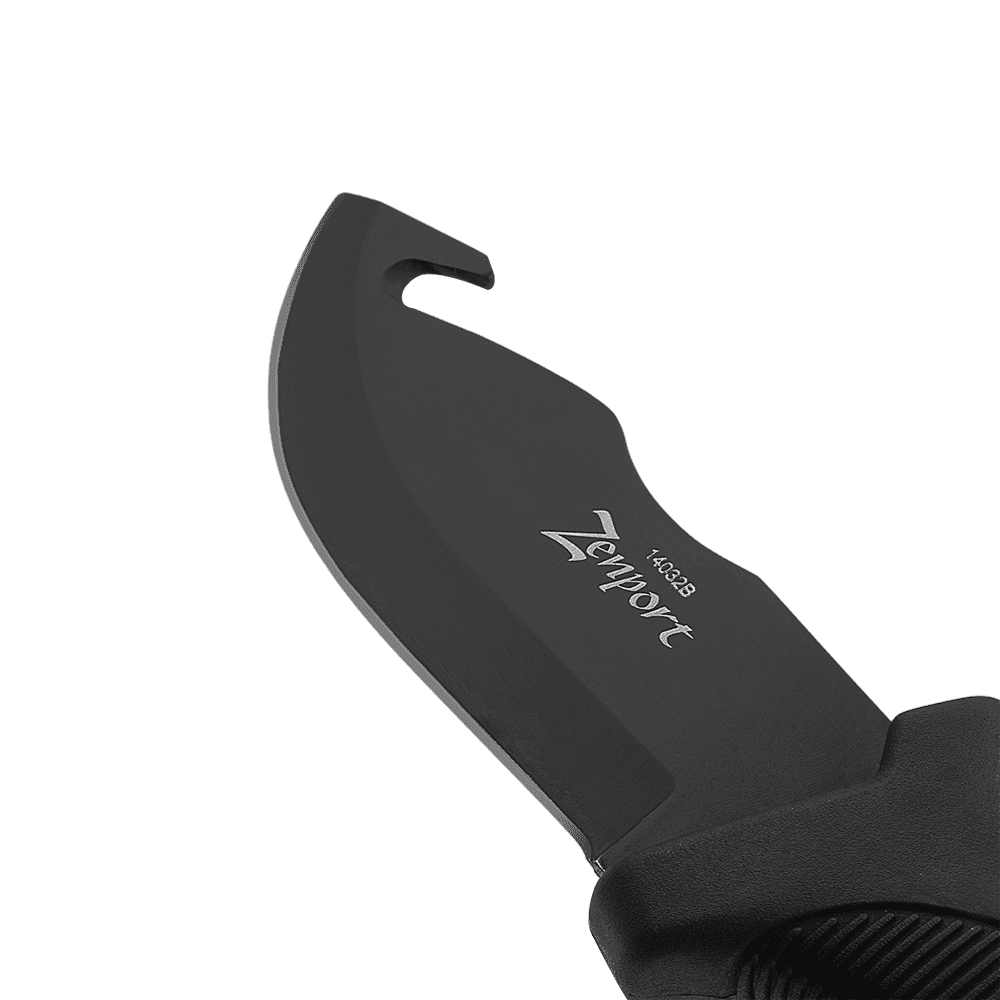 Zenport 14032B Skinner Knife with Sheath - 9-Inch, 4.2 Inch Stainless Steel Blade, Black - 3 Pack