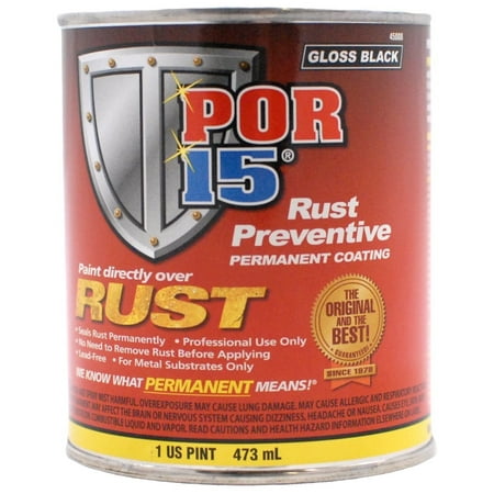 Rust Removal Paint - POR-15 45008 Gloss Black Rust Preventive Paint Coating Pint
