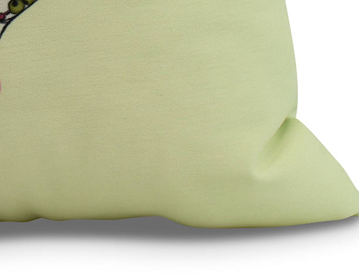 Simply Daisy, 26 x 26 inch, Single Flamingo Animal Print Pillow, Light Green