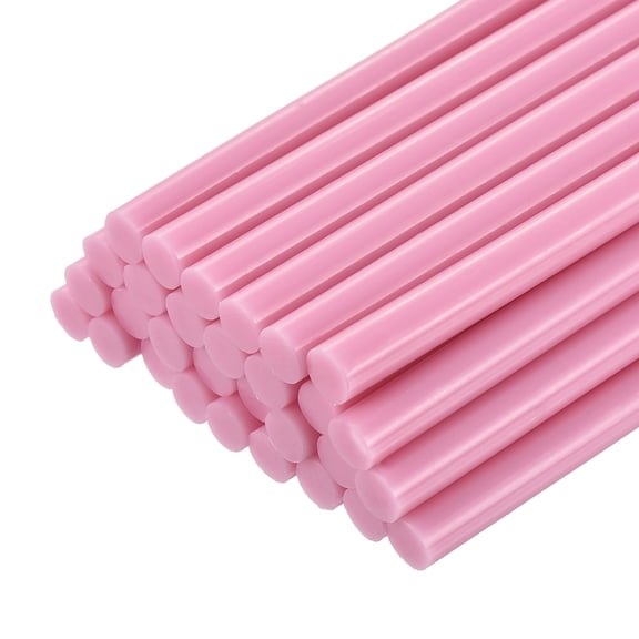 Uxcell Mini Hot Glue Gun Sticks 8-inch x 0.28-inch High Sticky Hot Glue Sticks for Glue Gun, Pink 30pcs