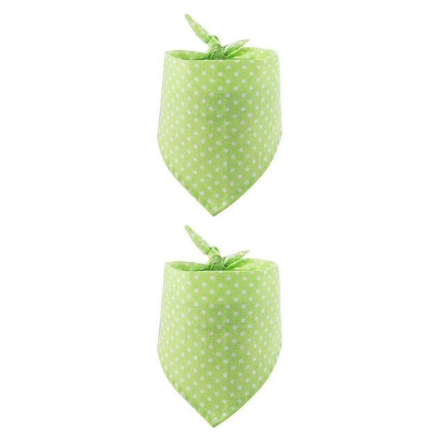 Greeniant Bufanda de baba para mascotas, portátil, cálida, para mantener el calor, accesorios de toalla triangulares decorativos ajustables encantadores, verde fluorescente 2piezas Greeniant CBP281047