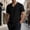 Black, variant on KeShDi Gym Shirts Men Basic Tee Shirts Linen Casual Short Sleeve V-neck Top Casual Comfortable T-shirt Pink M