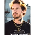 thumbnail image 3 of Bandmax 4MM Cuban Link Chain Necklace for Men Women Stainless Steel 14K Gold Plated Flat Curb Chain 20 Inches Rapper Mens Jewelry Birthday Father Day Gift for Dad Son Husband Grandpa, 3 of 9