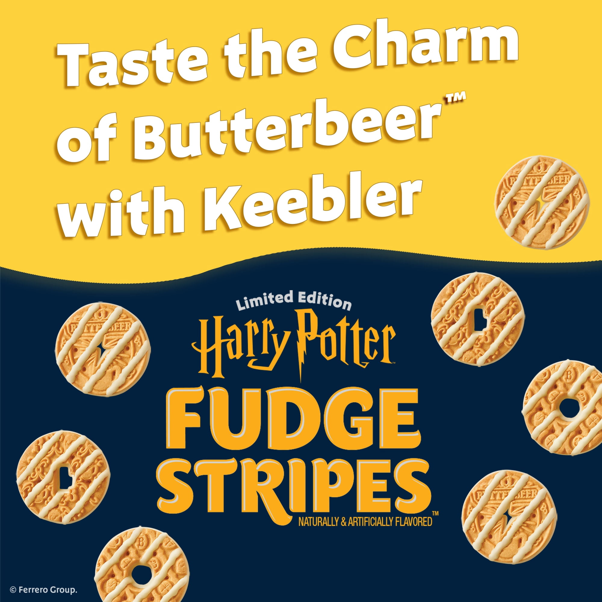 Keebler Fudge Stripes Harry Potter™ Butterbeer Cookies for Harry Potter Fans, 9.5 oz Pack