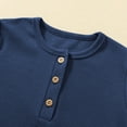 thumbnail image 4 of UACY Boys Henley Short Sleeve Shirts Kids Cotton Casual T-Shirt Button Front Solid Tops Tees Summer Clothes (Blue, 18-24 Months), 4 of 9