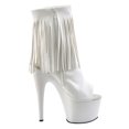 thumbnail image 5 of *7" Heel, 2 3/4" PF Open Toe/Heel Ankle Boot, Side Zip - Wht Faux Leather/Wht, 10, 5 of 6